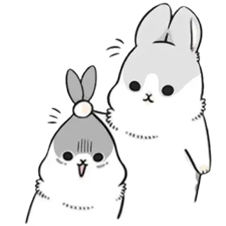 ✳️ kelinci, imut, binatang, kawaii, stiker telegram sticker