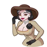 👆 Lady Dimitrescu Resident Evil Village jeu vidéo, femme, vampire, dame, chapeau telegram sticker