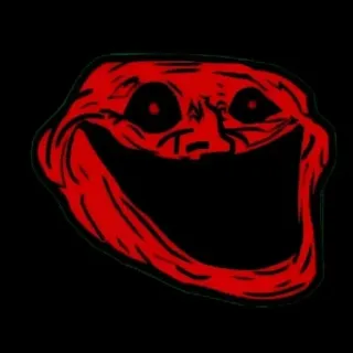 😂 Meme, Trollface, Rood, Griezelig, Kwaadaardig telegram sticker