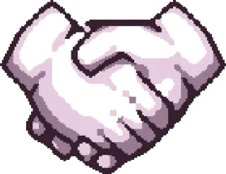 🤝 Handschlag, Deal, Vereinbarung, Pixelkunst, Hände, Zusammenarbeit telegram sticker