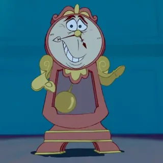 🥀 Cogsworth Beauty and the Beast clock, disney, cogsworth, beauty and the beast, animated, cartoon telegram sticker