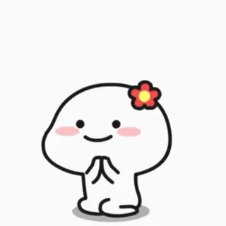 😂 fofo, desenho animado, flor, kawaii, namaste, saudação, adorável whatsapp sticker