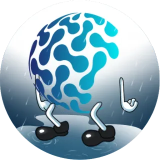 😭 sticker, character, cartoon, gesture, middle finger, blue telegram sticker
