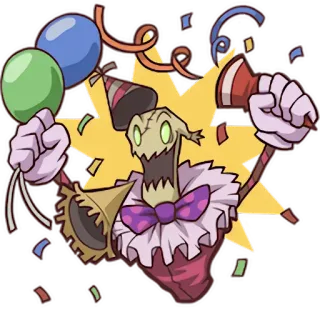 🎉 ピエロ, パーティー, 風船, 紙吹雪, お祝い, 漫画 telegram sticker