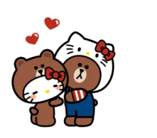 ❤ cute, hello kitty, bear, cartoon, hearts, kawaii telegram sticker