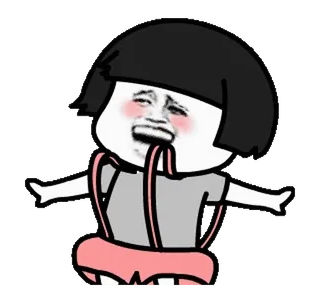 ➖ Cartone animato, Ragazza, Faccia meme, Divertente, Espressione telegram sticker