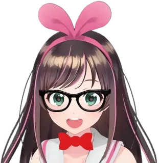 👓 Kizuna AI Anime, Youtuber Virtuale, Vtuber, Kizuna AI, Kawaii, Carino, Ragazza Anime telegram sticker