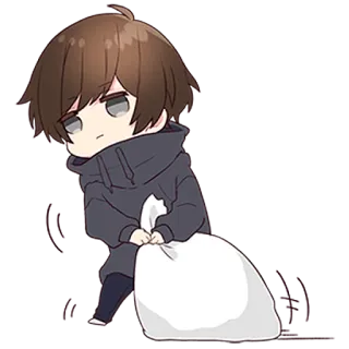 💰 Anime, Chibi, Postać, Manga, Torba, Słodkie telegram sticker