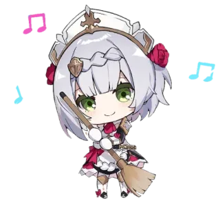 😚 Noelle Genshin Impact Anime, Chibi, Maid, Carino, Videogioco telegram sticker