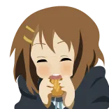 ๐ Hirasawa Yui K-On! anime, cute, girl, eating, character, k-on, yui telegram sticker