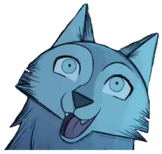 😀 หมาป่า, การ์ตูน, สัตว์, มีม, ตลก, สีน้ำเงิน telegram sticker