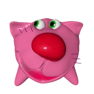 😺 การ์ตูน, แมว, สีชมพู, ตัวละคร whatsapp sticker