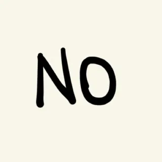 👎 NO tidak, penolakan, sederhana, teks, negatif telegram sticker