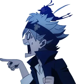 👈 Asta Black Clover 애니메이션, 만화, 충격, 가리키는, 아스타, 블랙 클로버 telegram sticker