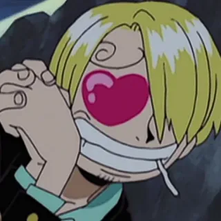 😍 Sanji One Piece Sanji, One Piece, anime, mangá, olhos de coração telegram sticker