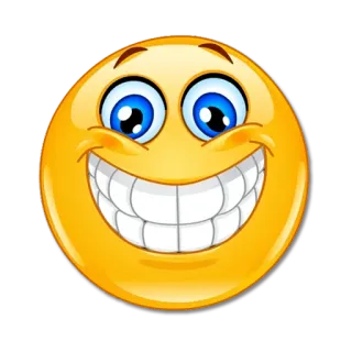 😀 Emoji, Sonriente, Dibujo animado, Feliz, Divertido, Amarillo, Expresión, Sonrisa whatsapp sticker