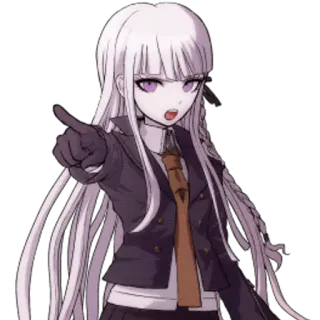 👈 Kyoko Kirigiri Danganronpa Anime, Personaggio, Indicando, Kyoko Kirigiri, Danganronpa telegram sticker