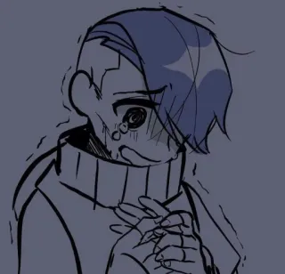 😓 sad, crying, anxious, emotional, sketch telegram sticker