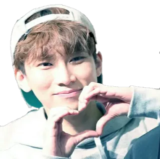 ❤ corazón, amor, kpop, gesto, asiático, retrato, chico whatsapp sticker