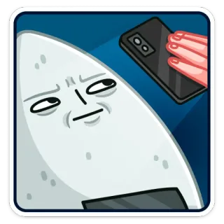 😐 polpetta di riso, meme, divertente, sushi, cartone animato, faccia, onigiri telegram sticker