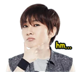 🤔 hm... hm, nadenken, kpop, persoon, nieuwsgierig, vraag telegram sticker