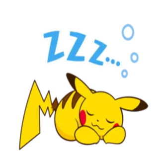 😴 Pikachu ZZZ... pikachu, pokemon, schlaf, schlafen, zzz, cartoon, süß, faul whatsapp sticker