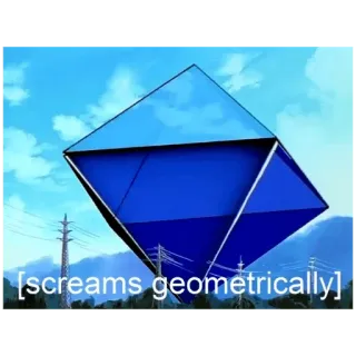 🔷 [screams geometrically] geometric, screaming, abstract, tetrahedron, blue telegram sticker