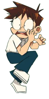 😱 anime, manga, asustado, dibujos animados, impactado, estudiante telegram sticker