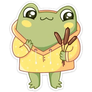 ☺️ katak, hewan, imut, kartun, alam, amfibi, stiker telegram sticker