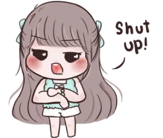 😏 Shut up! การ์ตูน, ผู้หญิง, โกรธ, สีหน้า, รำคาญ telegram sticker