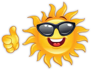 ☀ sun, sunglasses, thumbs up, emoji, positive, summer, happy telegram sticker