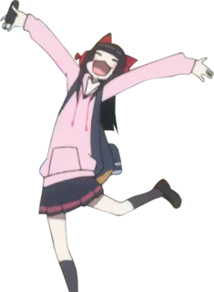 🙌 Anime, Mädchen, Cartoon, Fröhlich telegram sticker