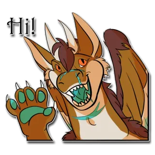 👋 Hi! naga, furry, hai, salam, monster telegram sticker
