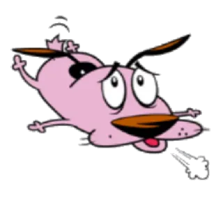 😗 Courage Courage the Cowardly Dog การ์ตูน, สุนัข, ความกลัว, สุนัขจ๋า, สุนัข telegram sticker