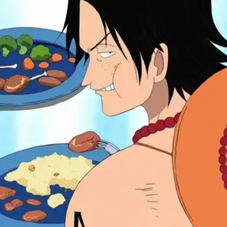 🗝️ Ace One Piece 애니메이션, 원피스, 에이스, 먹기, 음식, 캐릭터 telegram sticker
