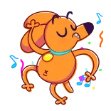 🥳 cane, cartone animato, animale, adesivo telegram sticker
