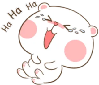 😂 Ha Ha Ha lachen, fröhlich, süß, Cartoon, Bär, Emoji, Tränen vor Freude telegram sticker