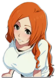 😁 Orihime Inoue Bleach anime, manga, character, woman, girl, orange hair telegram sticker