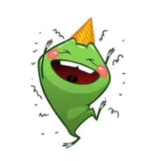 🎊 rã, festa, celebração, diversão, animal, desenho animado whatsapp sticker