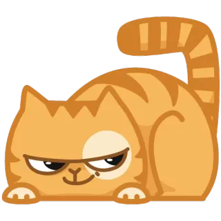 😏 kat, cartoon, dier, oranje, schattig, sticker whatsapp sticker
