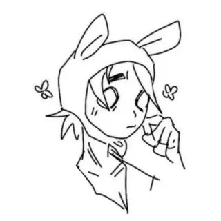 🥺 Anime, Coelho, Capuz, Borboleta, Personagem, Fofo telegram sticker