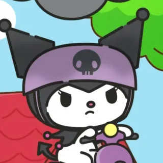 🕸 Kuromi cartoon, kawaii, anime, character, cute, skull telegram sticker