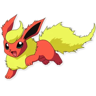 ❤ Flareon Pokémon เฟลร์เรี่ยน, โปเกมอน, ธาตุไฟ, วิดีโอเกม, อนิเมะ, น่ารัก, สติกเกอร์ telegram sticker