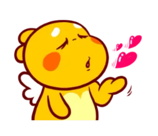 ❤ 漫画, かわいい, キス, 愛, 黄色 telegram sticker