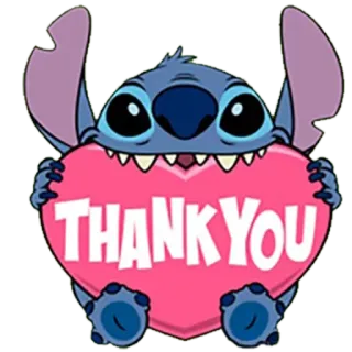 ☺️ Stitch THANK YOU Stitch, Danke, Herz, süß, Lilo & Stitch, Cartoon telegram sticker