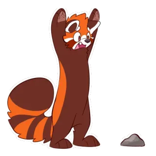 ❗️ Rode panda, Dier, Sticker, Cartoon, Schattig telegram sticker