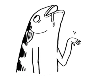 🐈 рыба, мультфильм, рисунок, смешной, жест рукой whatsapp sticker