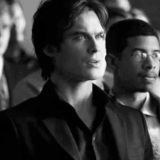 ▪️ Damon Salvatore The Vampire Diaries serial, wampir, portret, aktor, mężczyzna telegram sticker