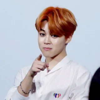 😌 Jimin K-pop, cantante, idol, coreano, indicare, maschio telegram sticker