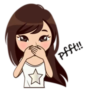 🙊 desenho animado, menina, estrela, cobrindo a boca telegram sticker